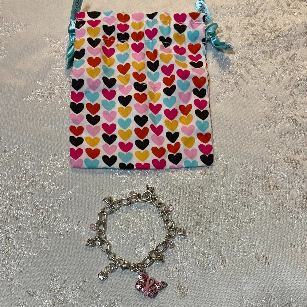 Brighton Breast Cancer Awareness Butterfly Charm Bracelet